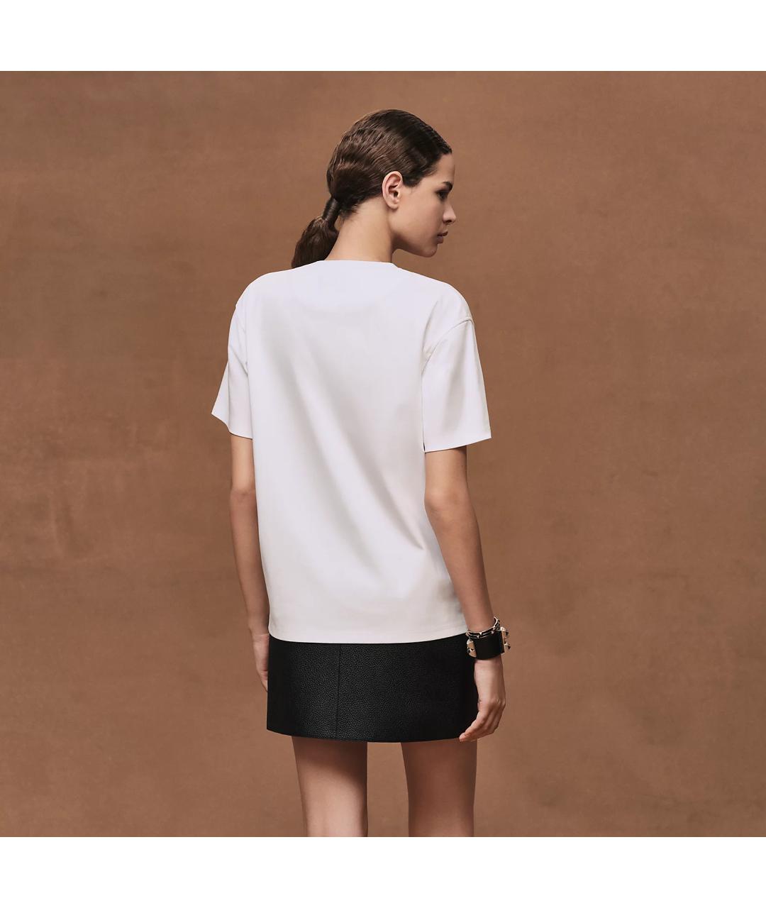 HERMES Белая хлопковая футболка, фото 3