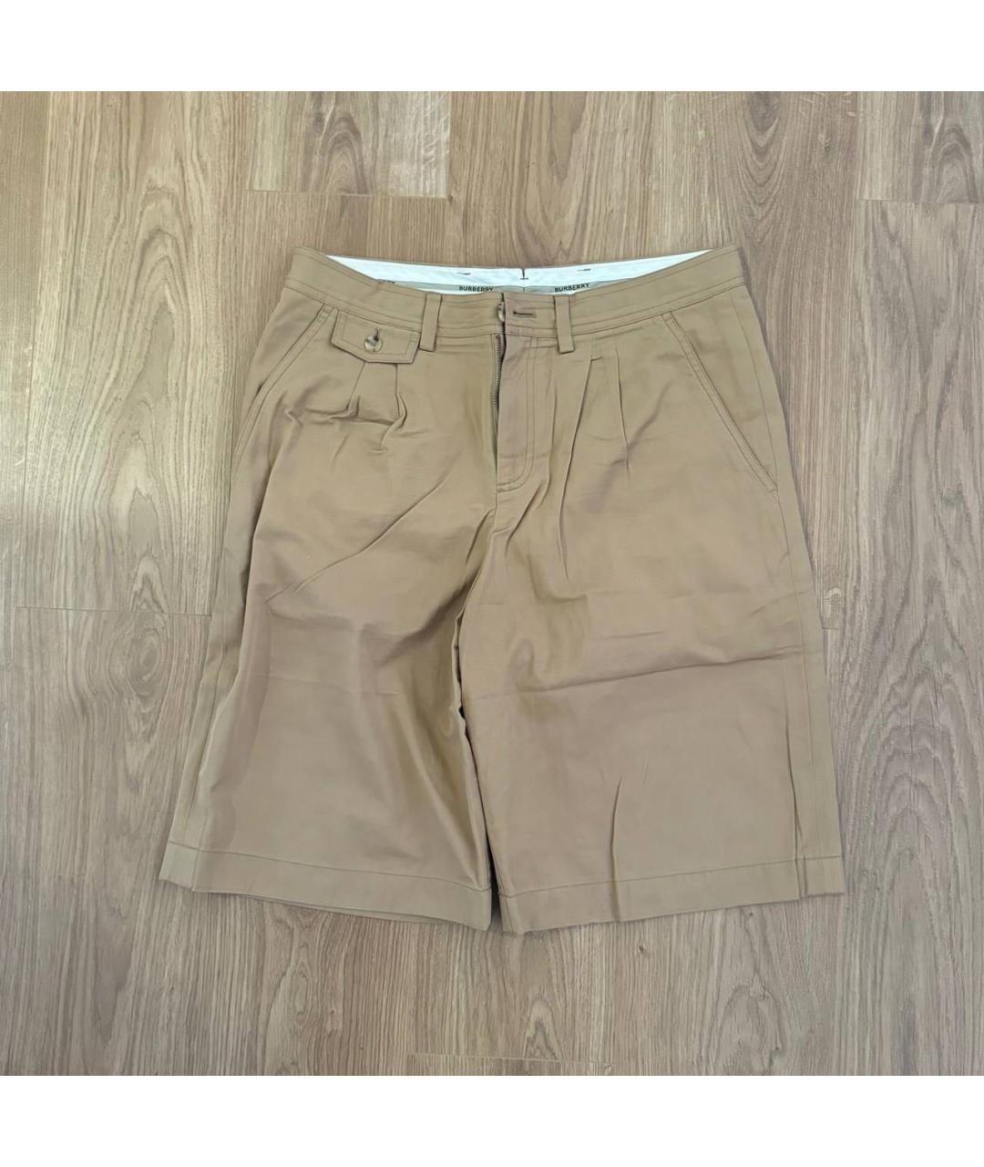 BURBERRY Бежевые хлопковые шорты, фото 5