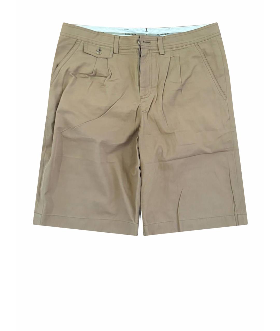 BURBERRY Бежевые хлопковые шорты, фото 1