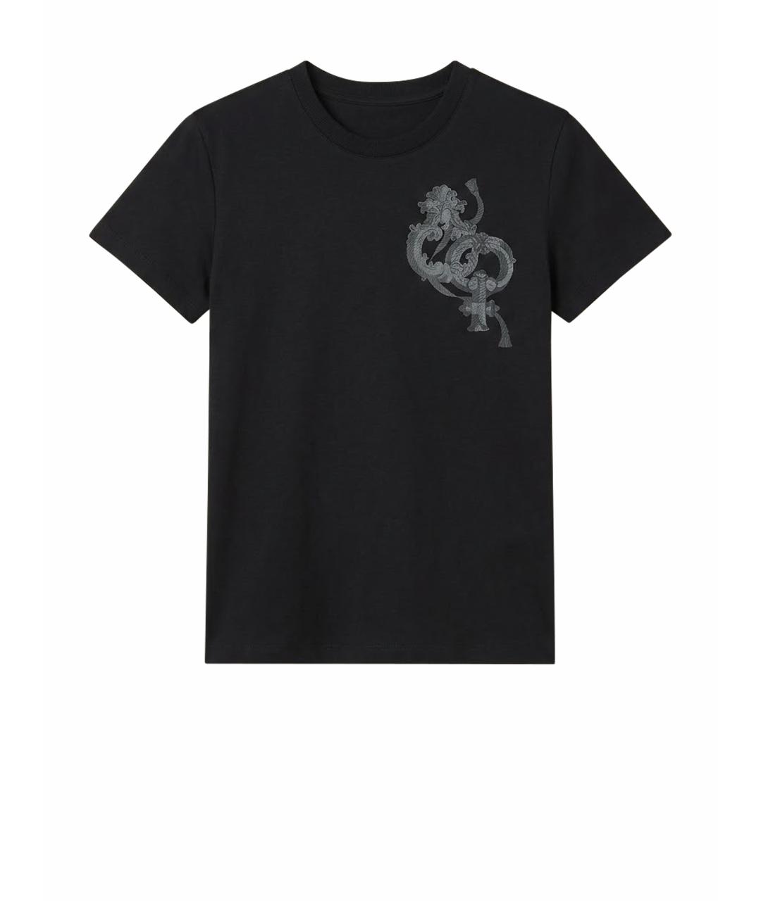 HERMES Черная хлопковая футболка, фото 1