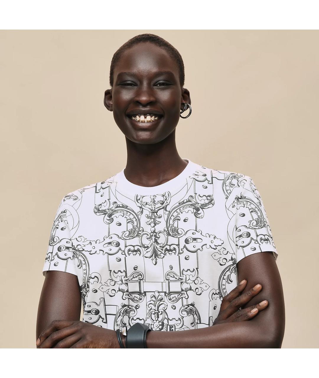 HERMES Белая хлопковая футболка, фото 4