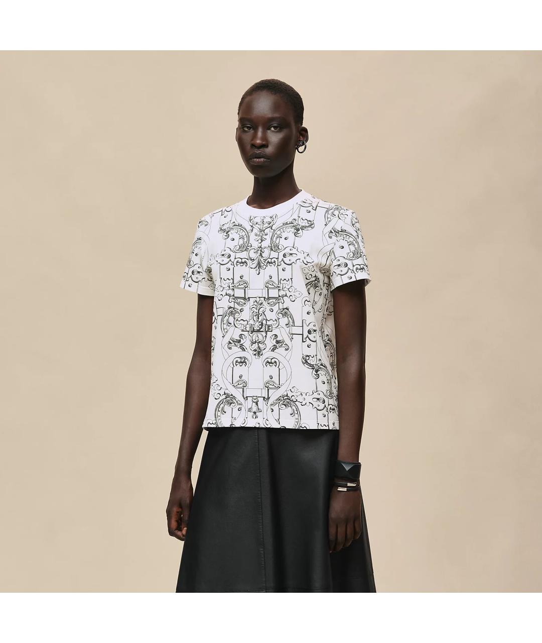 HERMES Белая хлопковая футболка, фото 5