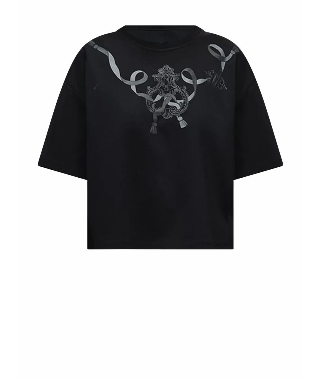 HERMES Черная хлопковая футболка, фото 1