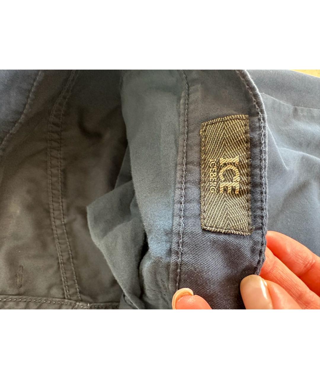 ICEBERG Синие замшевые повседневные брюки, фото 2