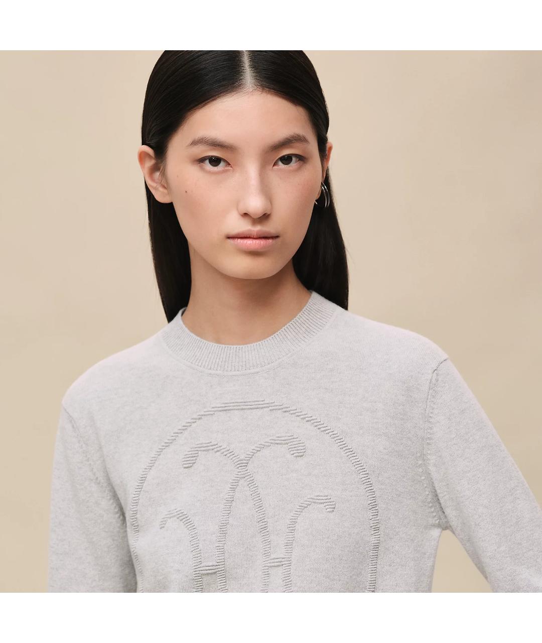 HERMES Серый кашемировый джемпер / свитер, фото 4