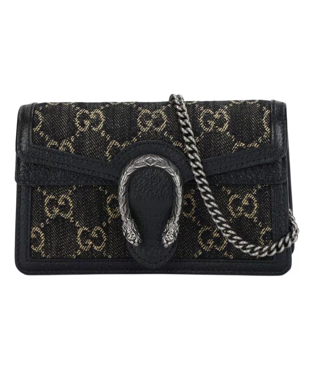 GUCCI Черная деним сумка через плечо, фото 6