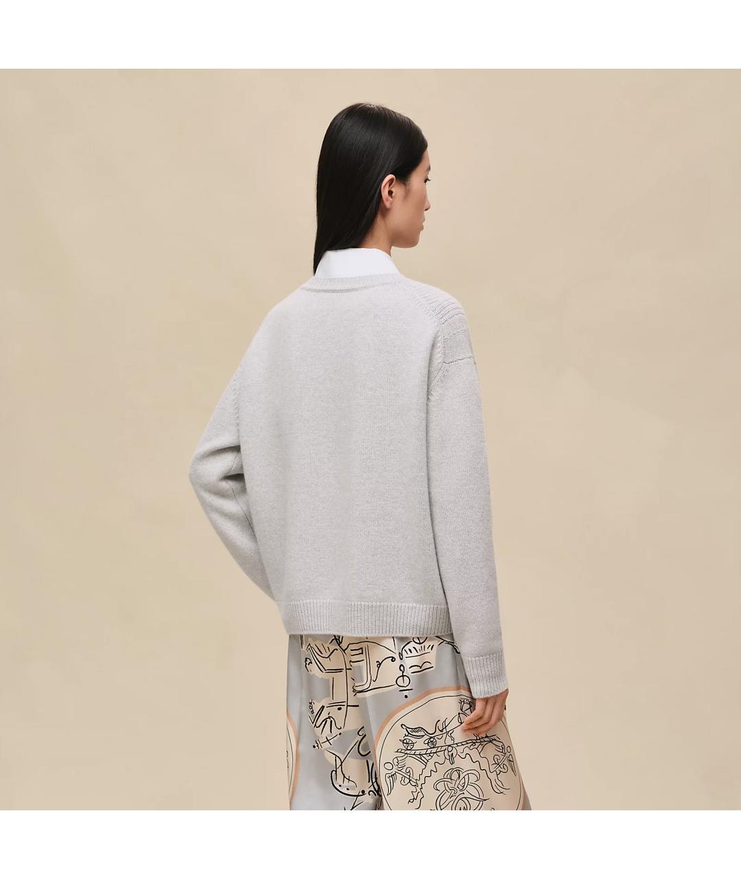 HERMES Серый кашемировый джемпер / свитер, фото 3