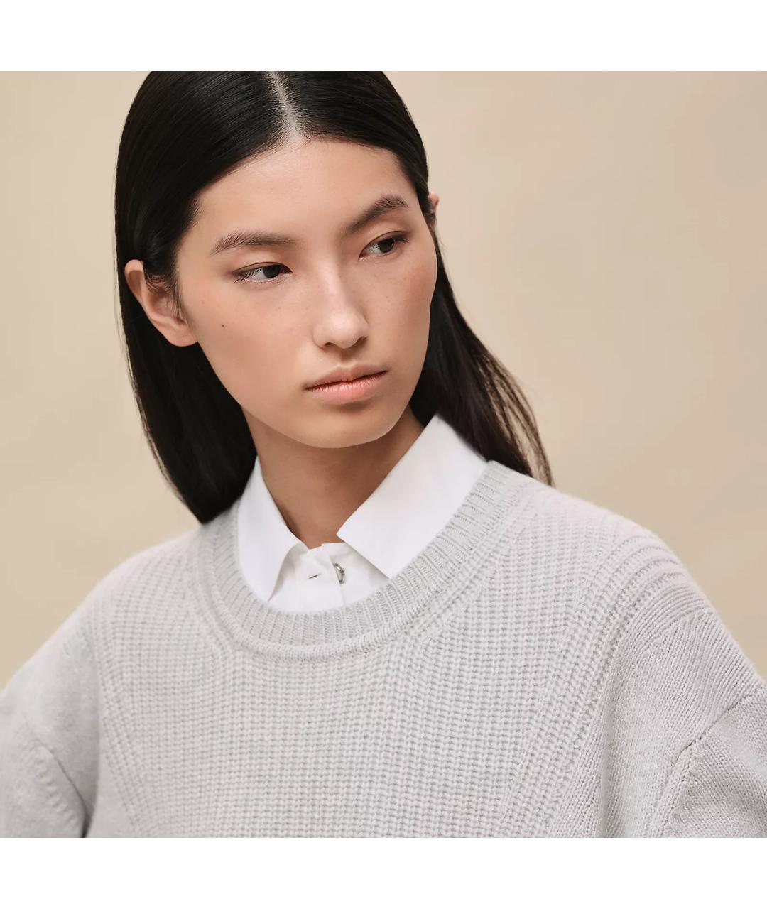 HERMES Серый кашемировый джемпер / свитер, фото 4