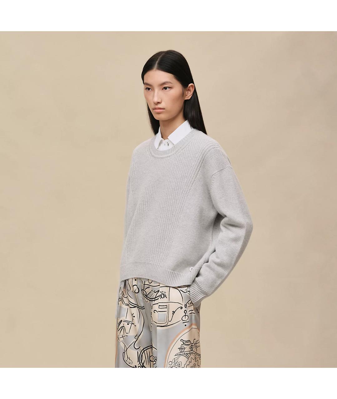 HERMES Серый кашемировый джемпер / свитер, фото 6