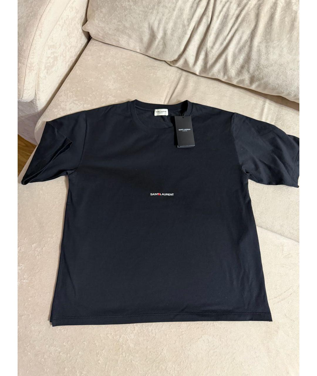 SAINT LAURENT Черная хлопковая футболка, фото 7