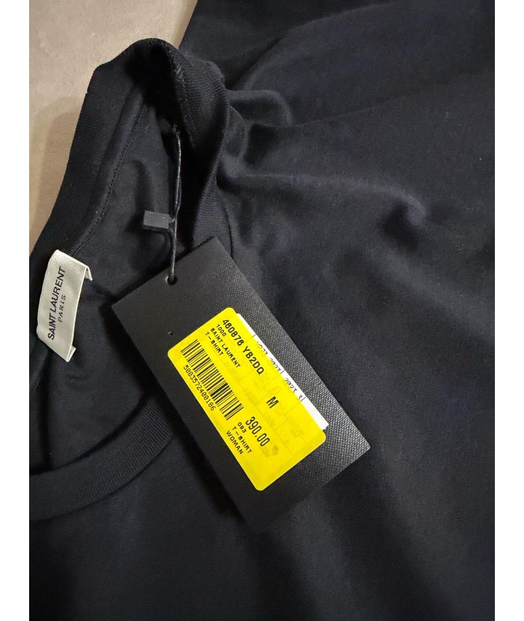 SAINT LAURENT Черная хлопковая футболка, фото 6