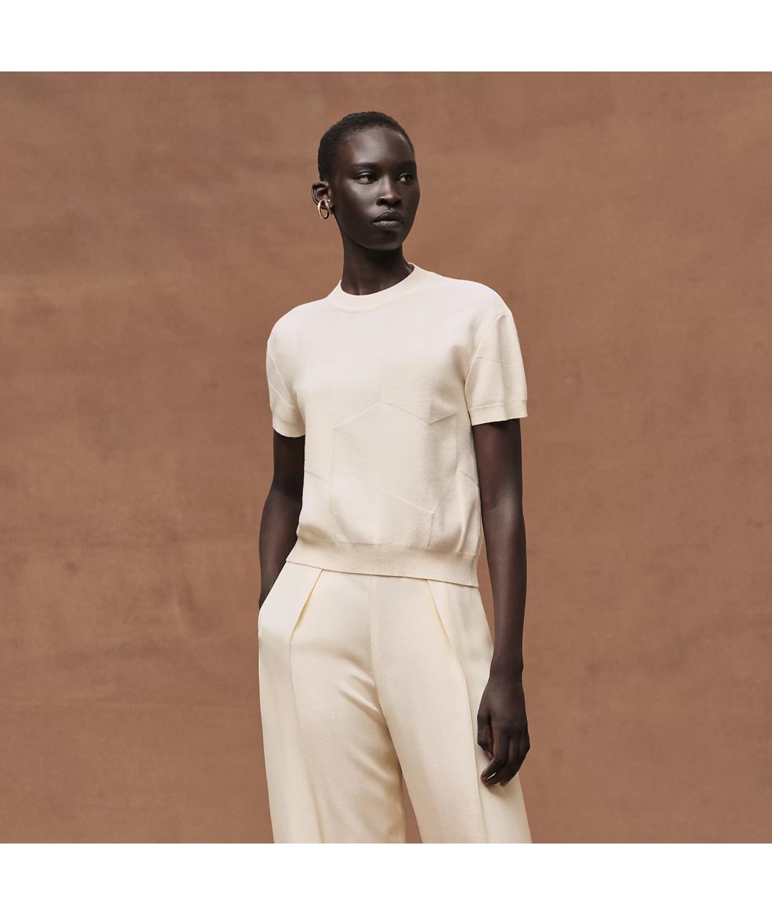 HERMES Бежевый кашемировый джемпер / свитер, фото 6