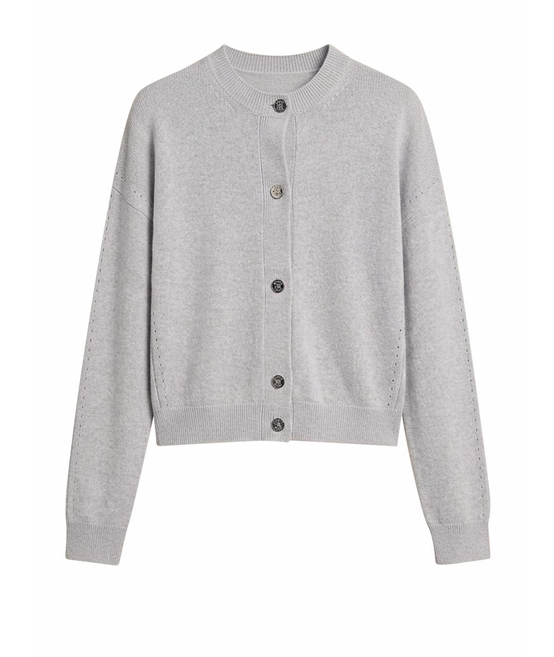 HERMES Серый кашемировый кардиган, фото 1