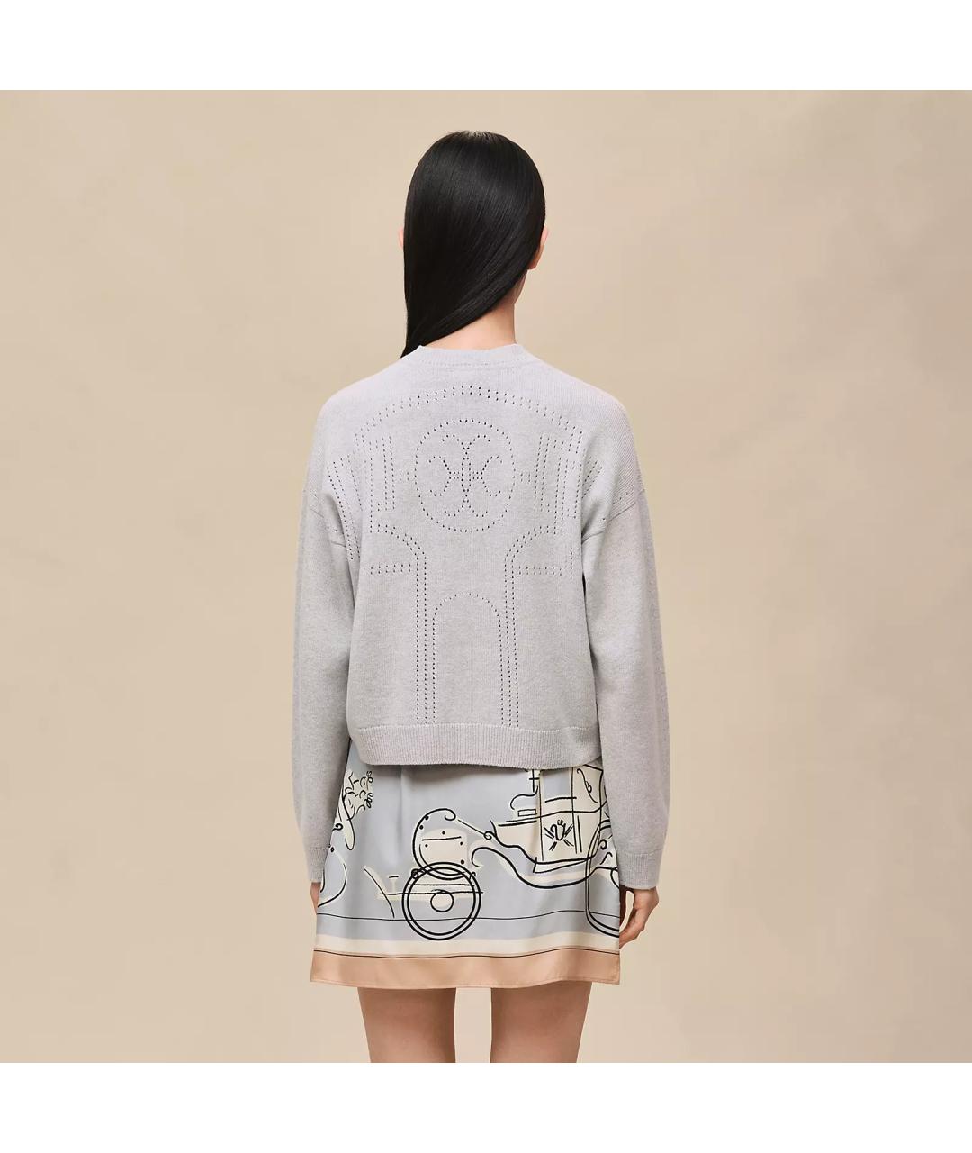 HERMES Серый кашемировый кардиган, фото 3