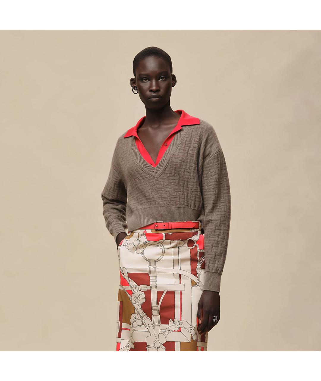 HERMES Коричневый кашемировый джемпер / свитер, фото 2