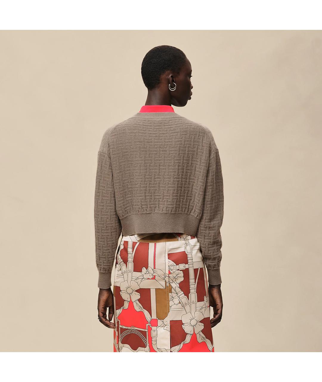 HERMES Коричневый кашемировый джемпер / свитер, фото 3