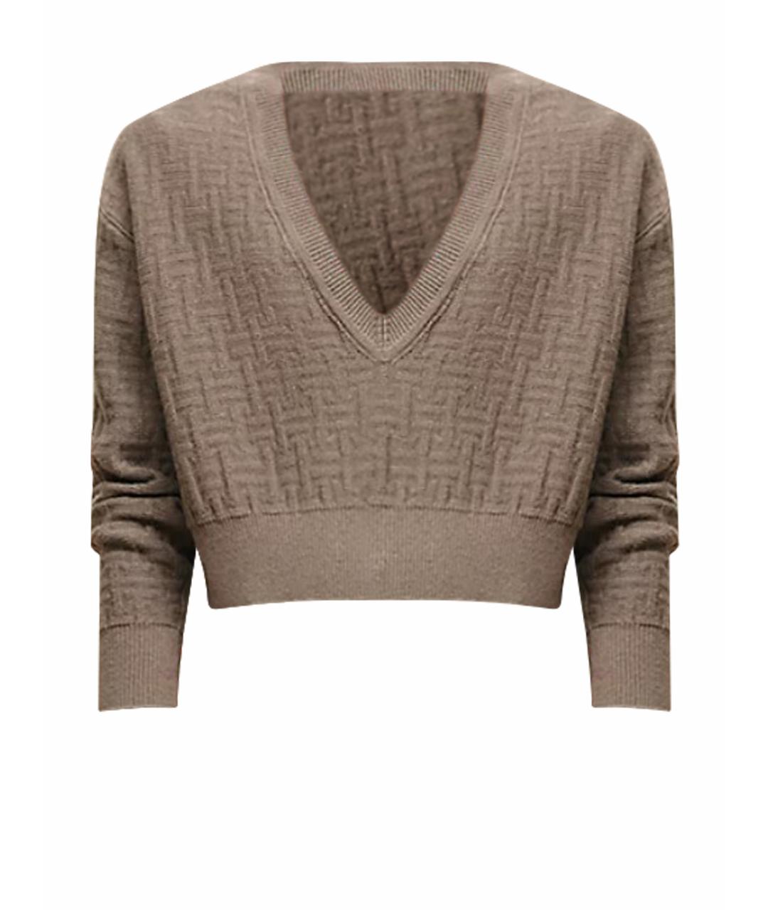 HERMES Коричневый кашемировый джемпер / свитер, фото 1