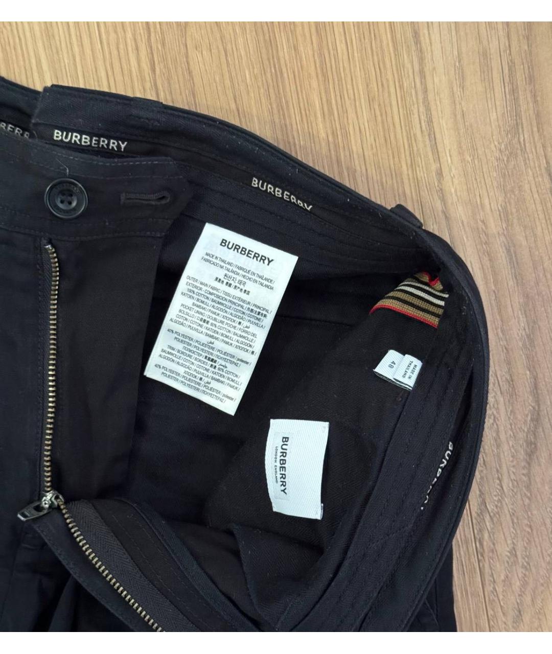 BURBERRY Темно-синие хлопковые шорты, фото 3