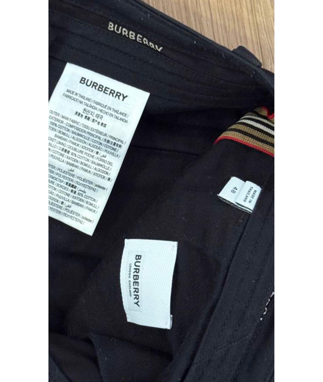 BURBERRY Темно-синие хлопковые шорты, фото 4