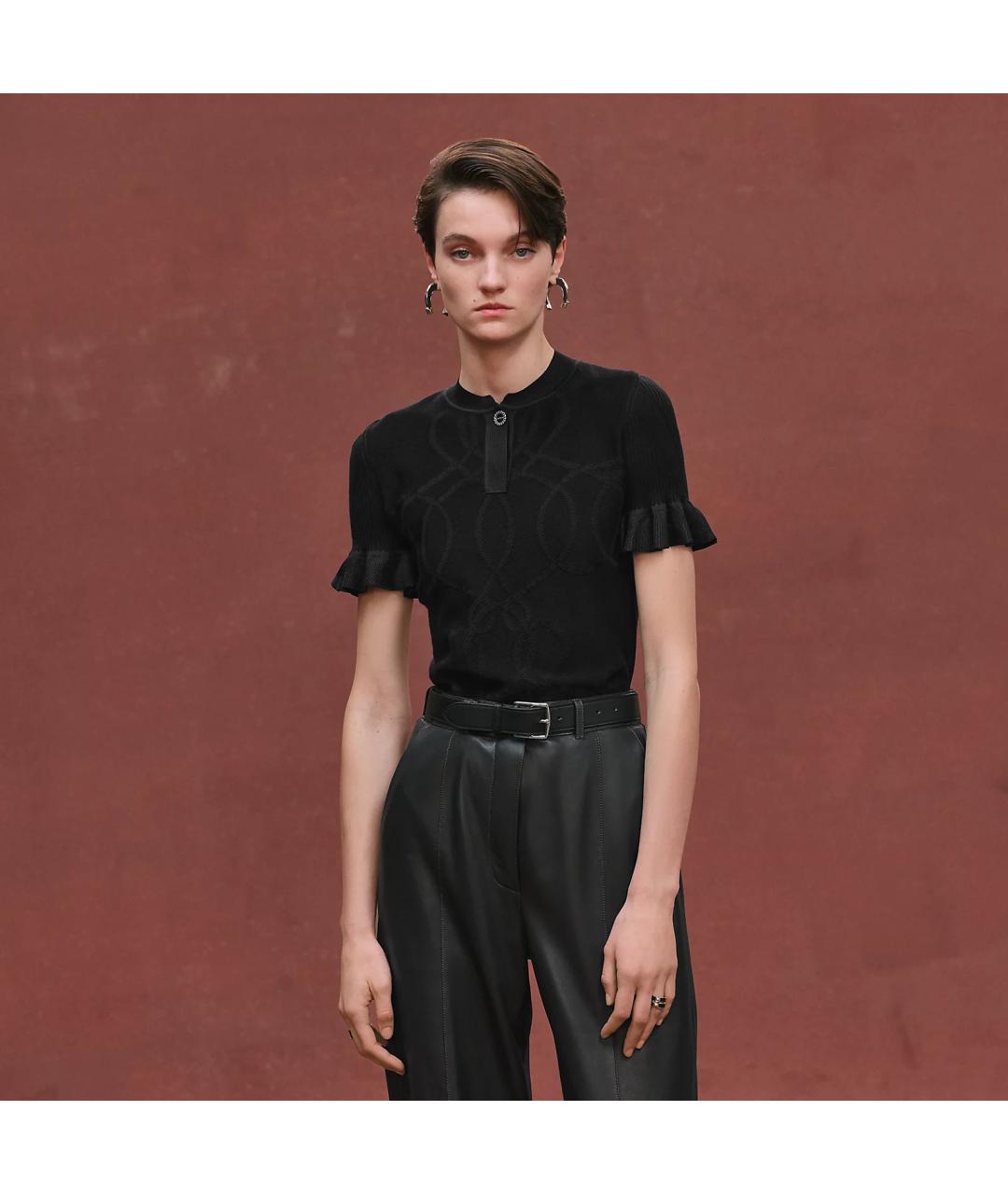 HERMES Черный кашемировый джемпер / свитер, фото 6