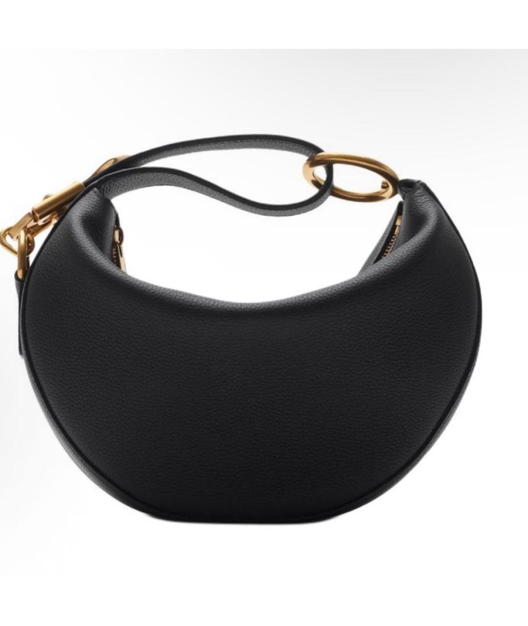 BURBERRY Черная кожаная сумка с короткими ручками, фото 4