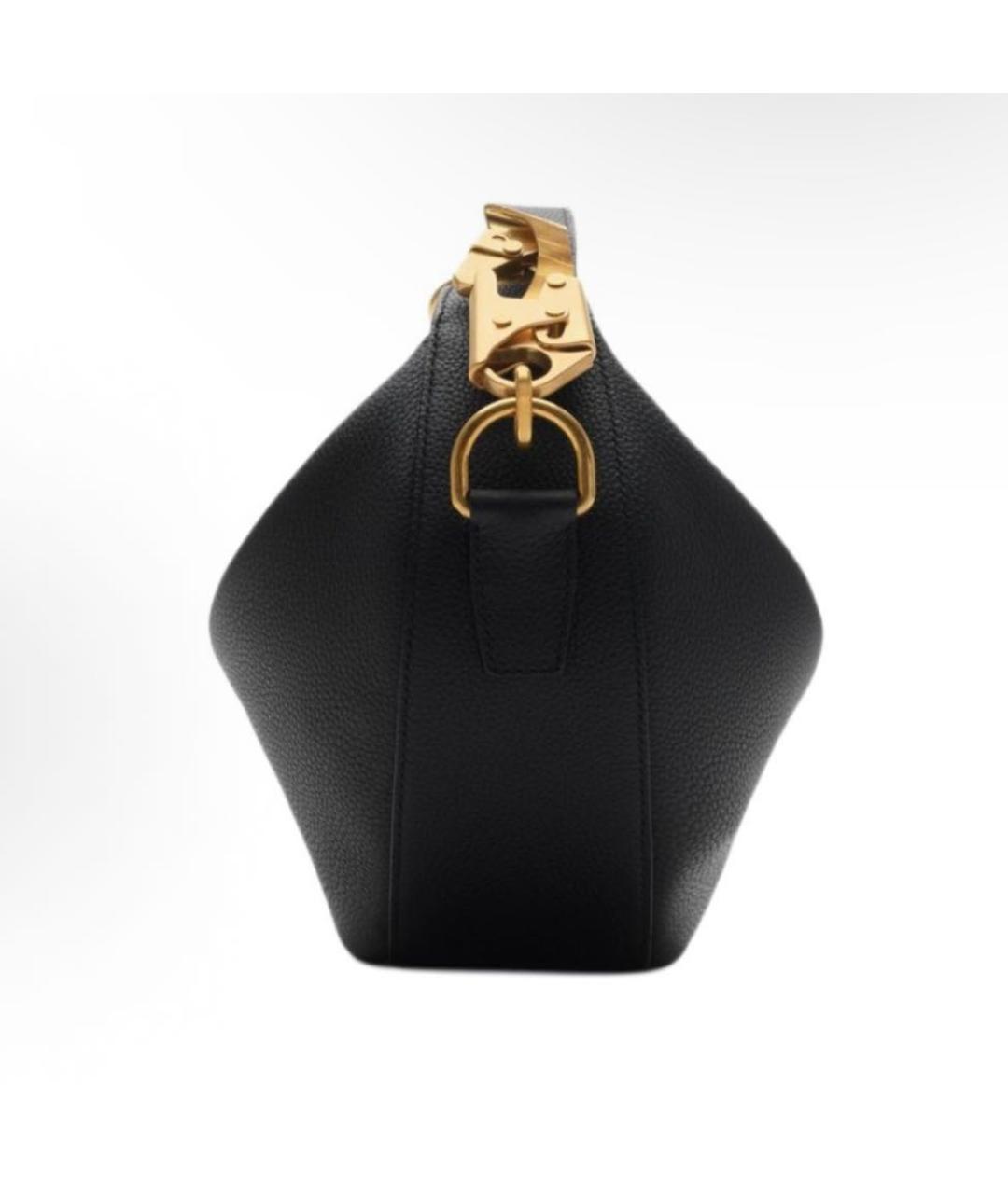 BURBERRY Черная кожаная сумка с короткими ручками, фото 2