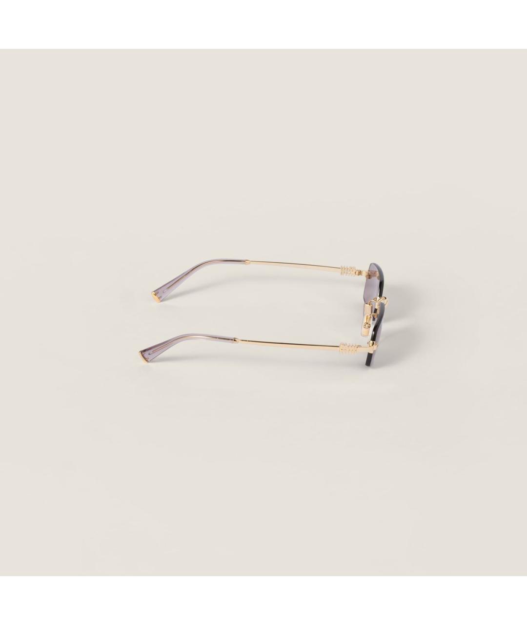MIU MIU Розовые металлические солнцезащитные очки, фото 4