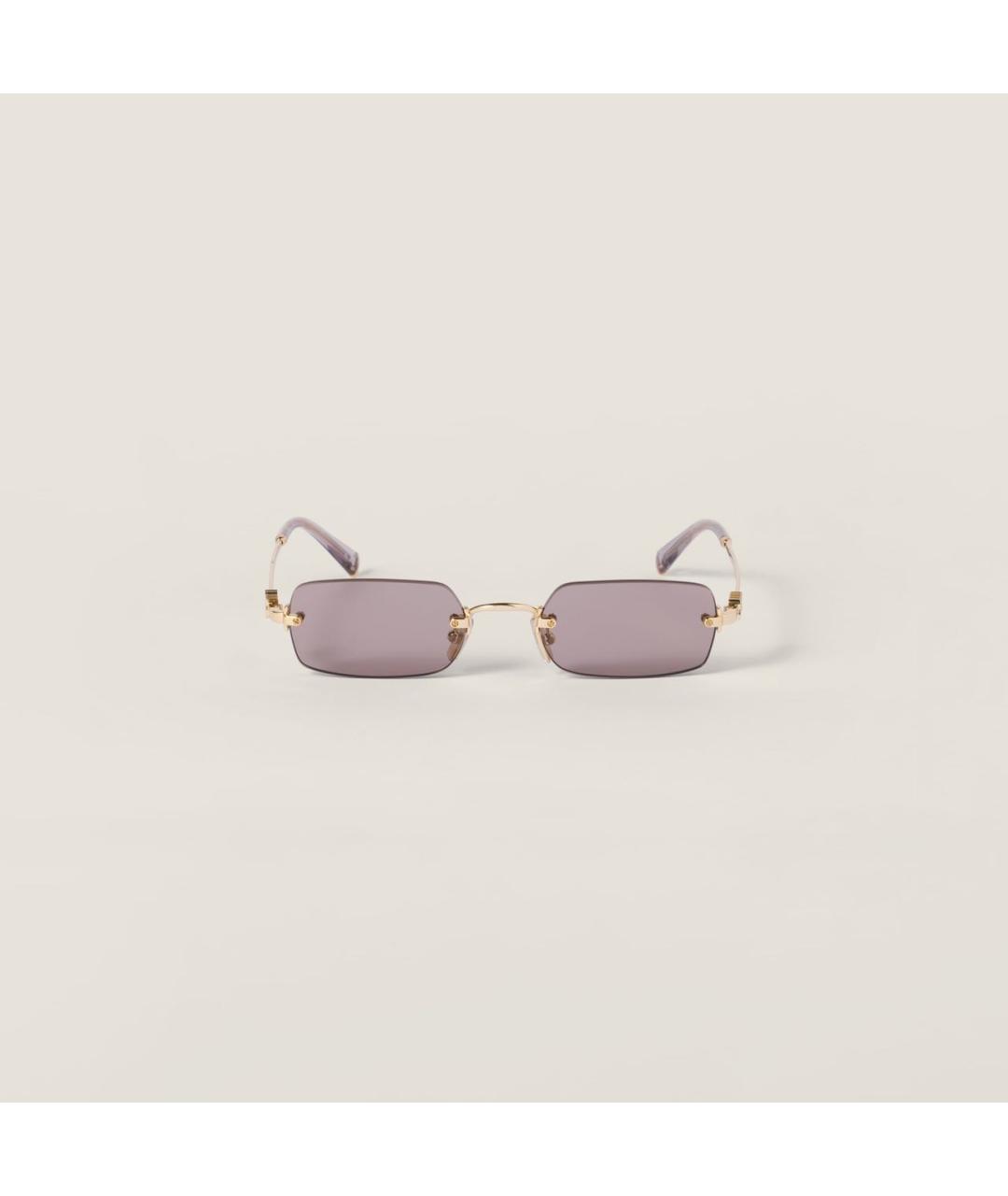 MIU MIU Розовые металлические солнцезащитные очки, фото 7