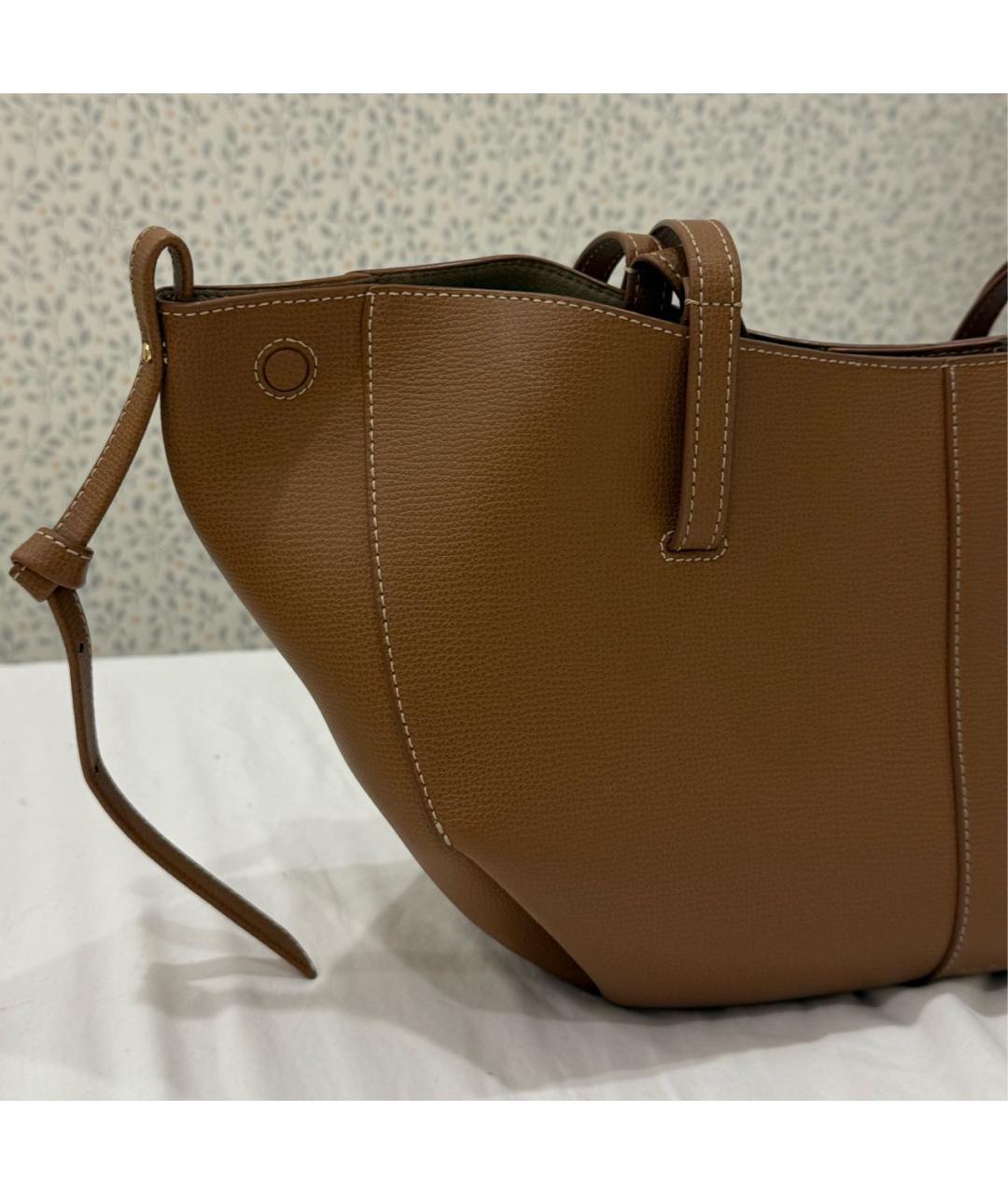 POLENE Коричневая кожаная сумка тоут, фото 4