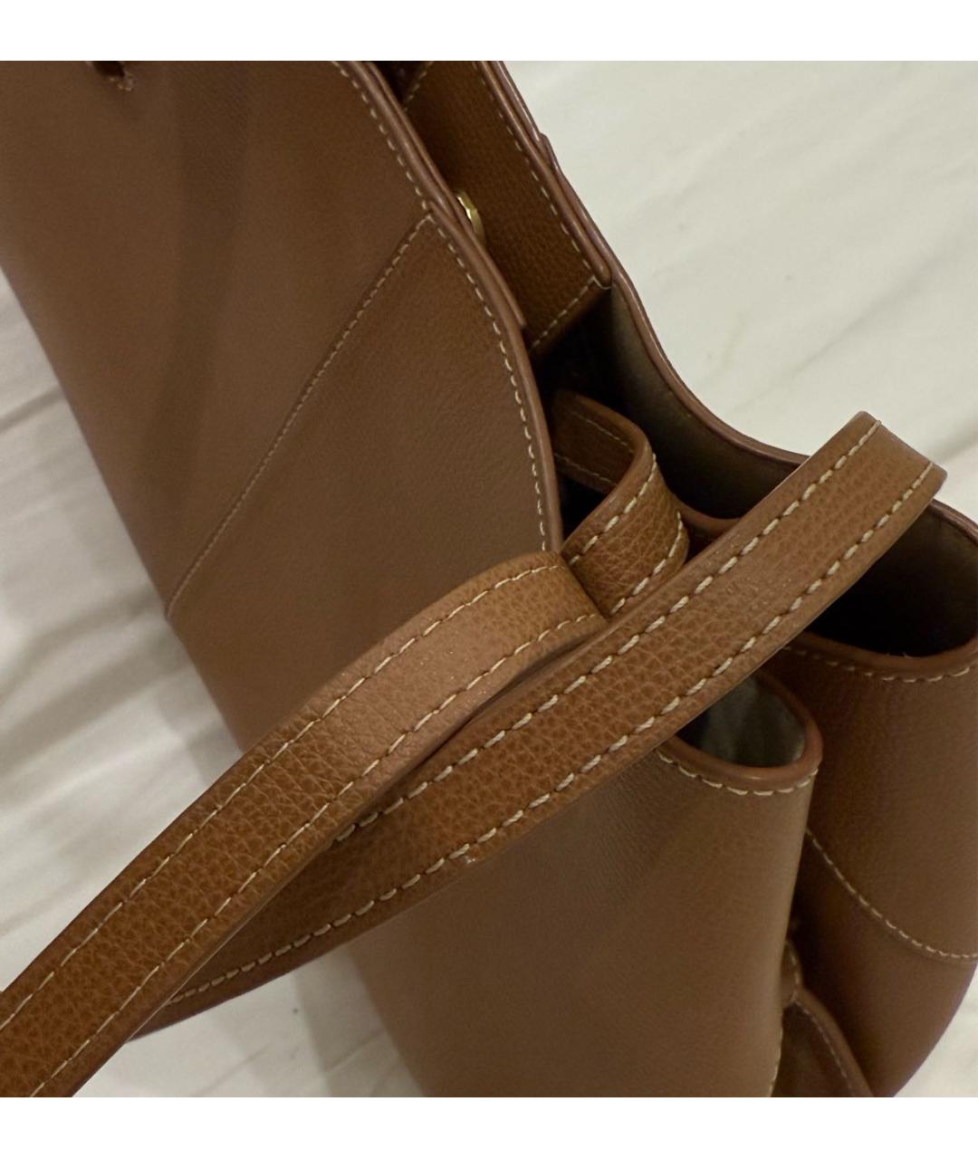 POLENE Коричневая кожаная сумка тоут, фото 5