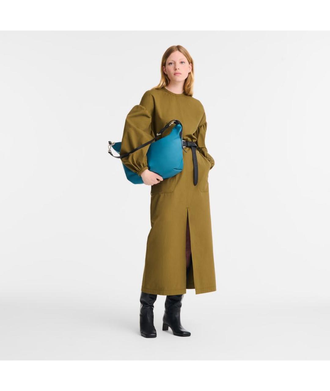 LONGCHAMP Голубая тканевая сумка через плечо, фото 6