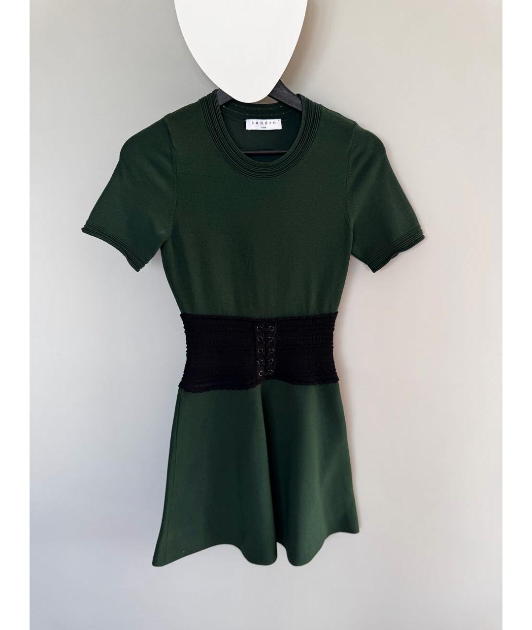 SANDRO Зеленые коктейльное платье, фото 5