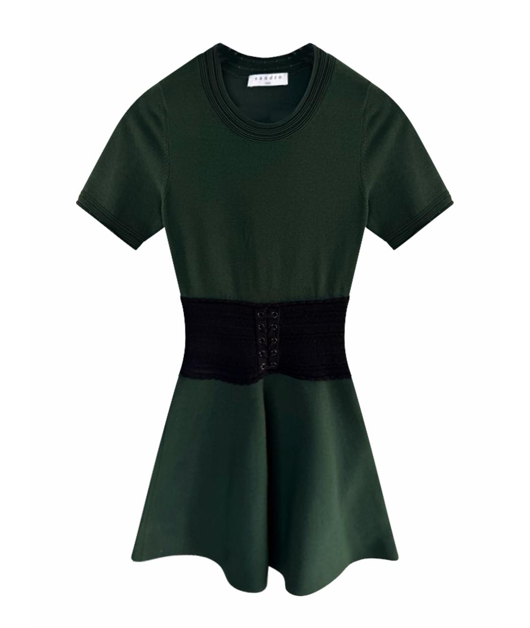 SANDRO Зеленые коктейльное платье, фото 1