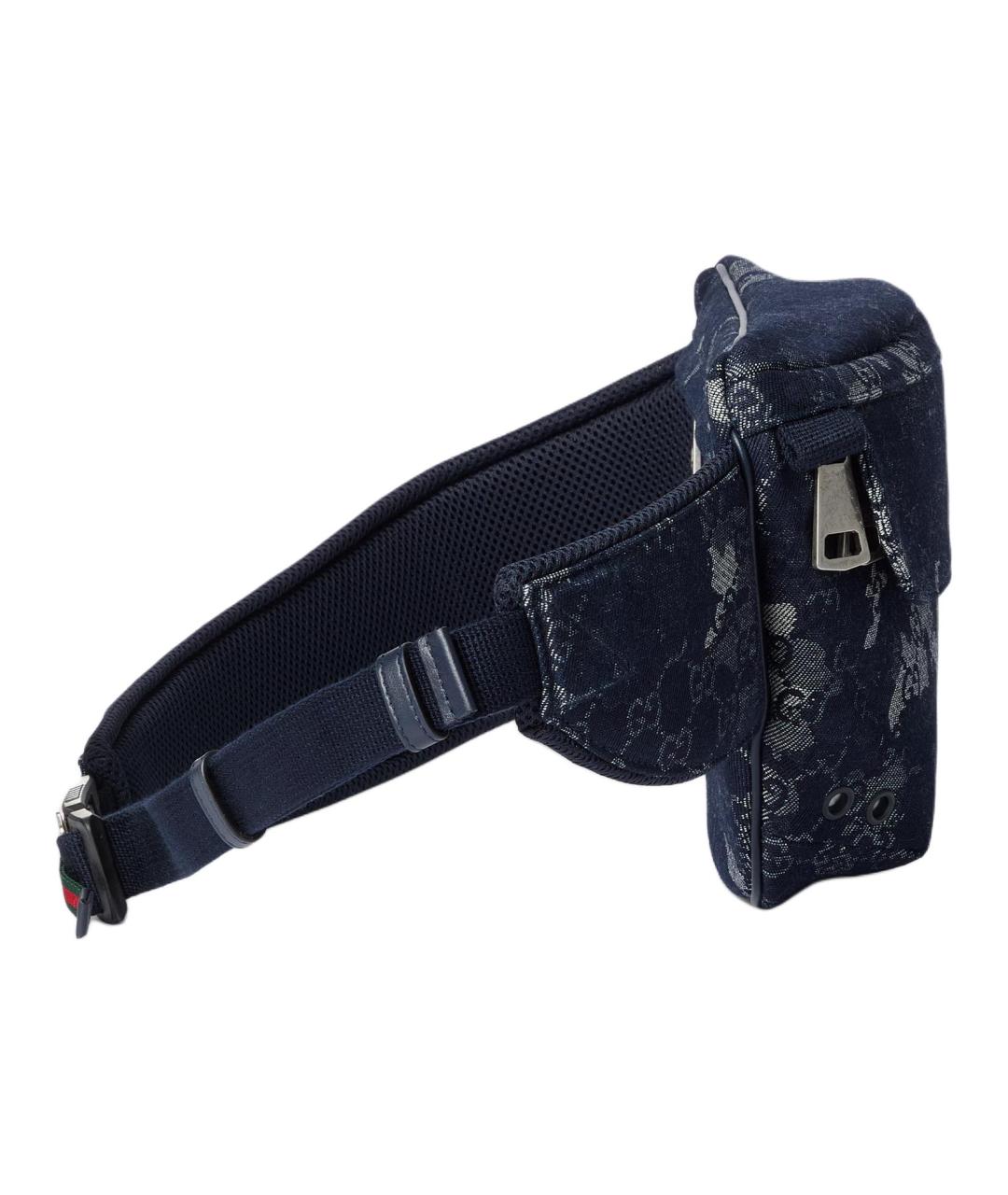 GUCCI Синяя деним поясная сумка, фото 5