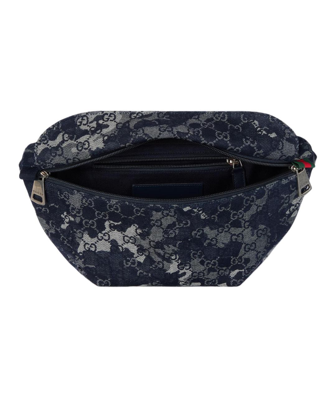 GUCCI Синяя деним поясная сумка, фото 4