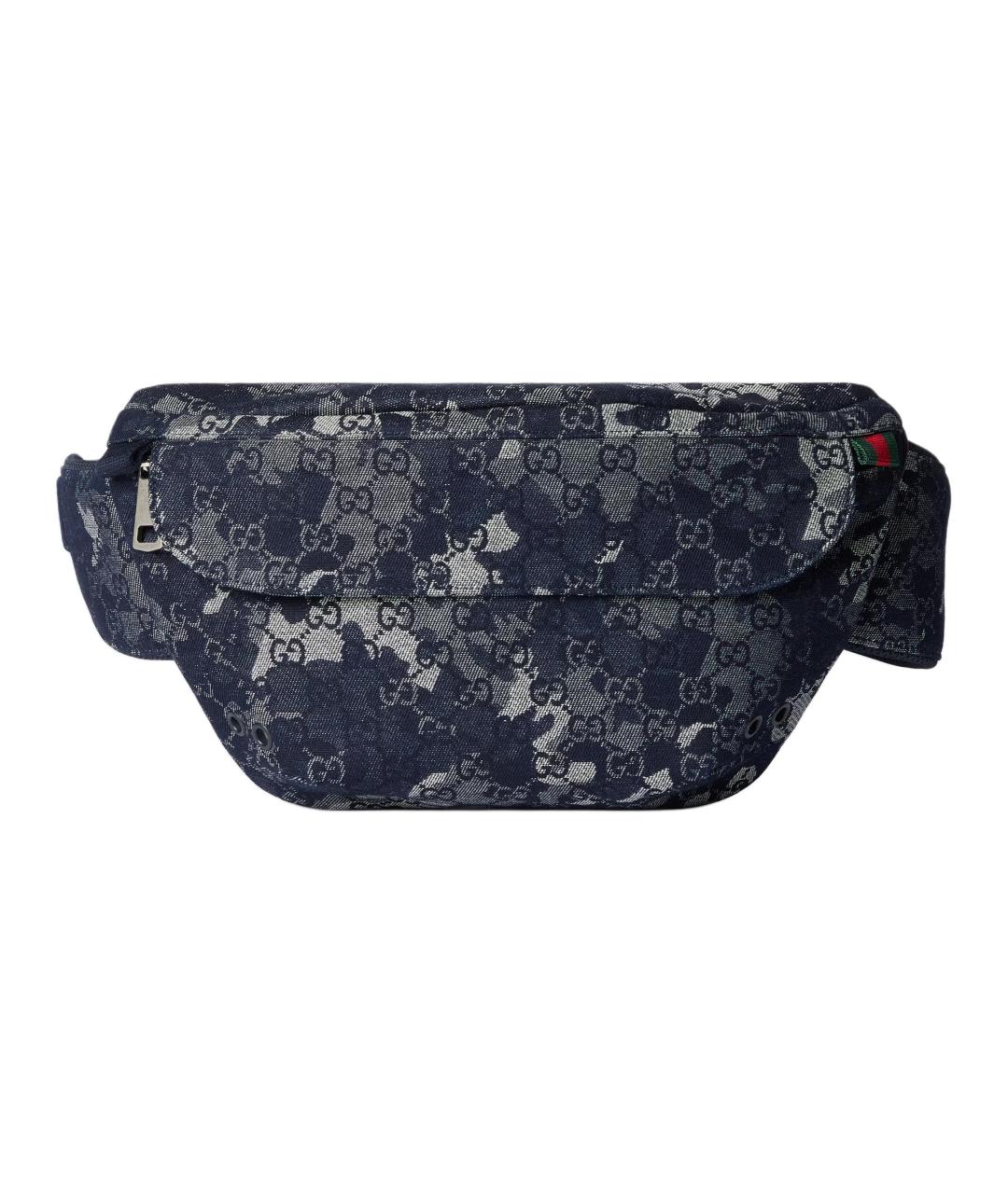 GUCCI Синяя деним поясная сумка, фото 1