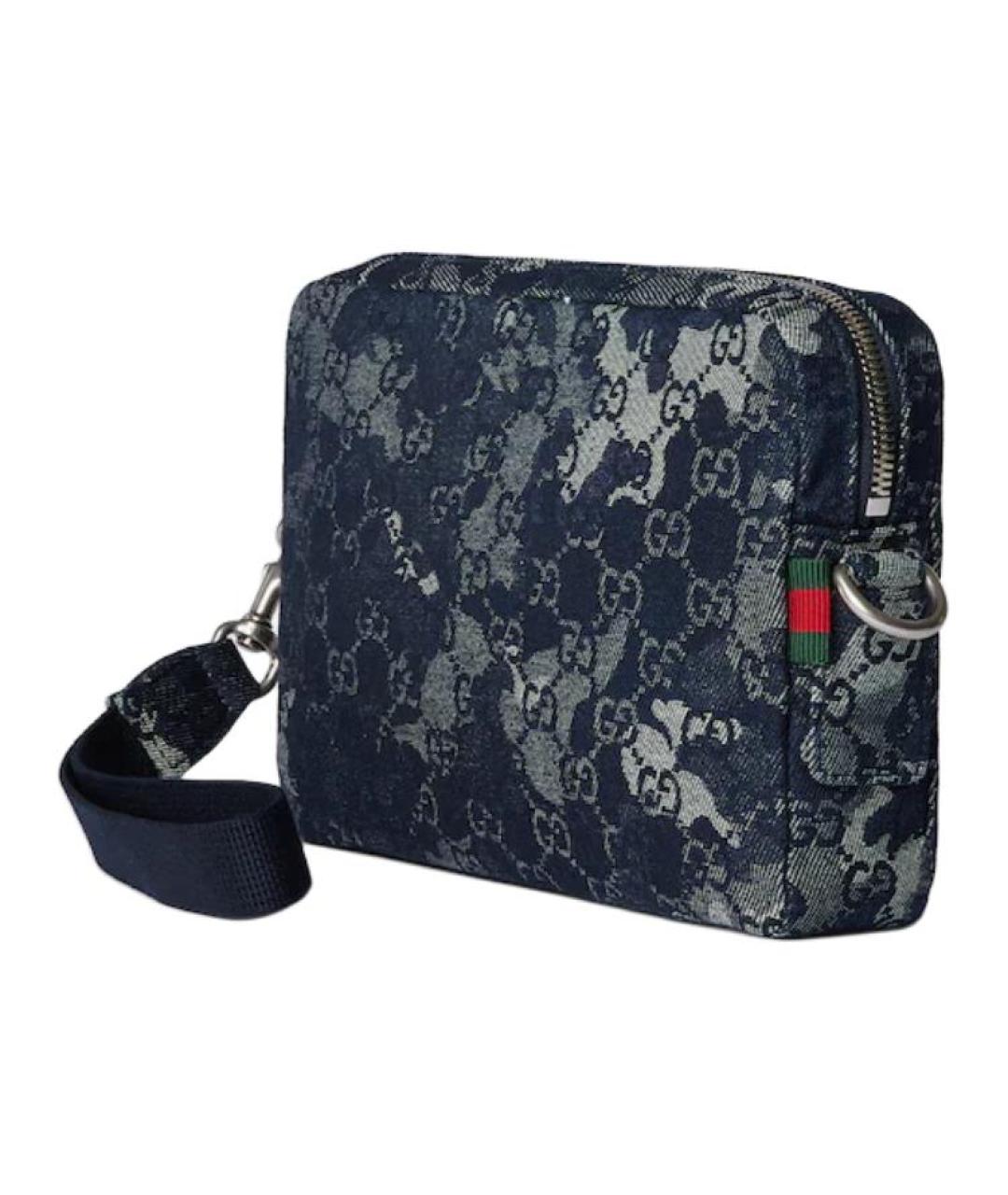 GUCCI Темно-синяя барсетка, фото 2
