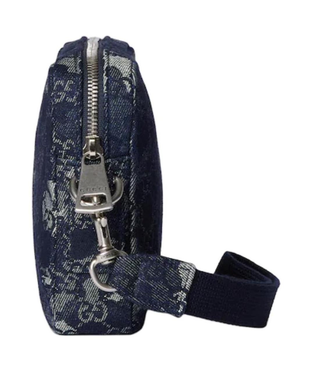 GUCCI Темно-синяя барсетка, фото 3