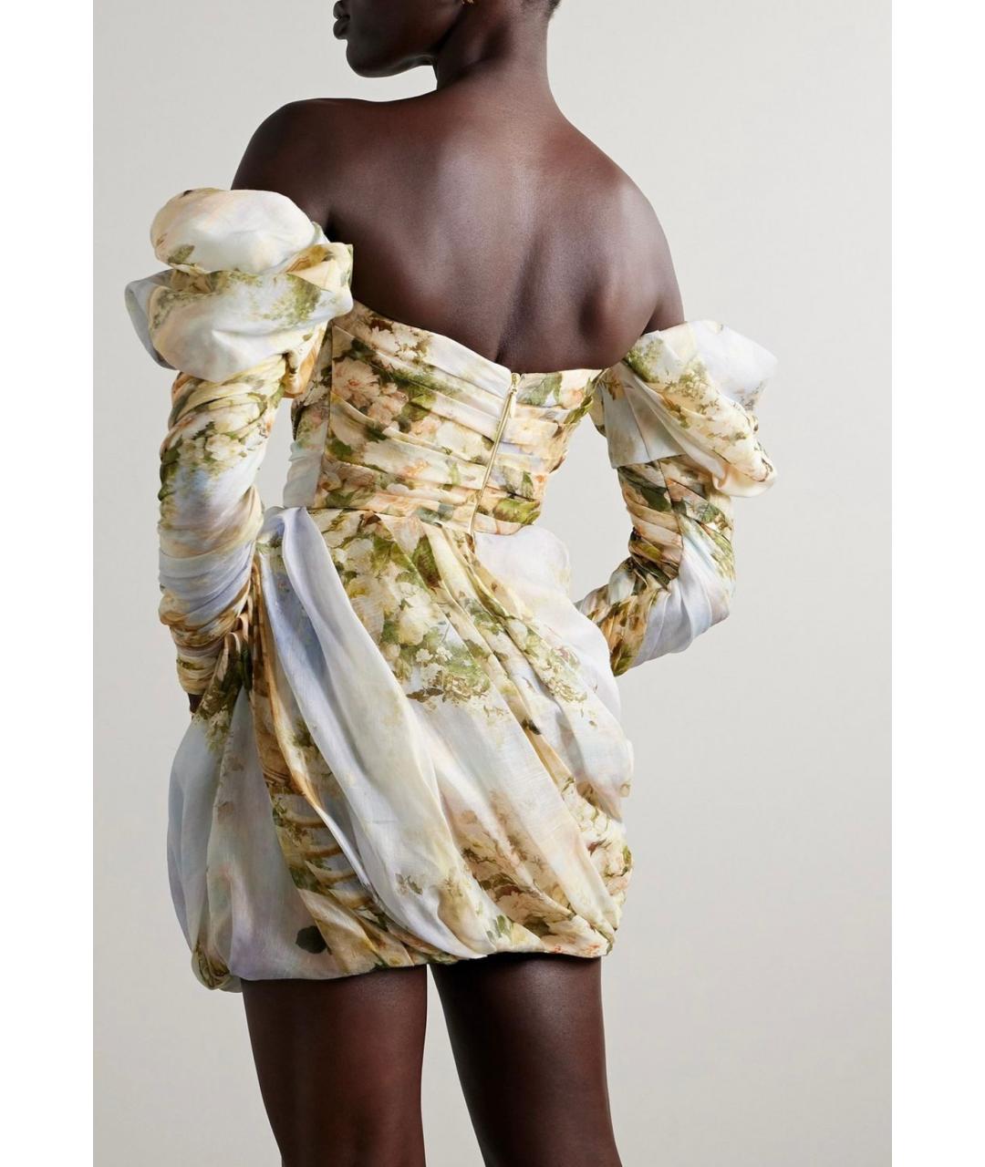 ZIMMERMANN Голубое льняное коктейльное платье, фото 3