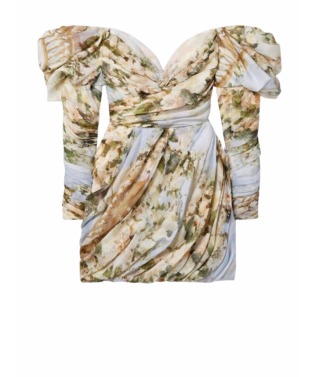 ZIMMERMANN Голубое льняное коктейльное платье, фото 1