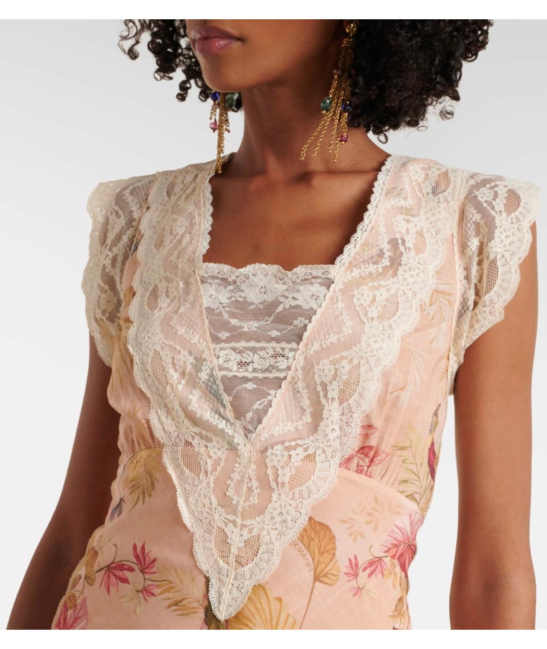 ZIMMERMANN Розовое хлопковое коктейльное платье, фото 4