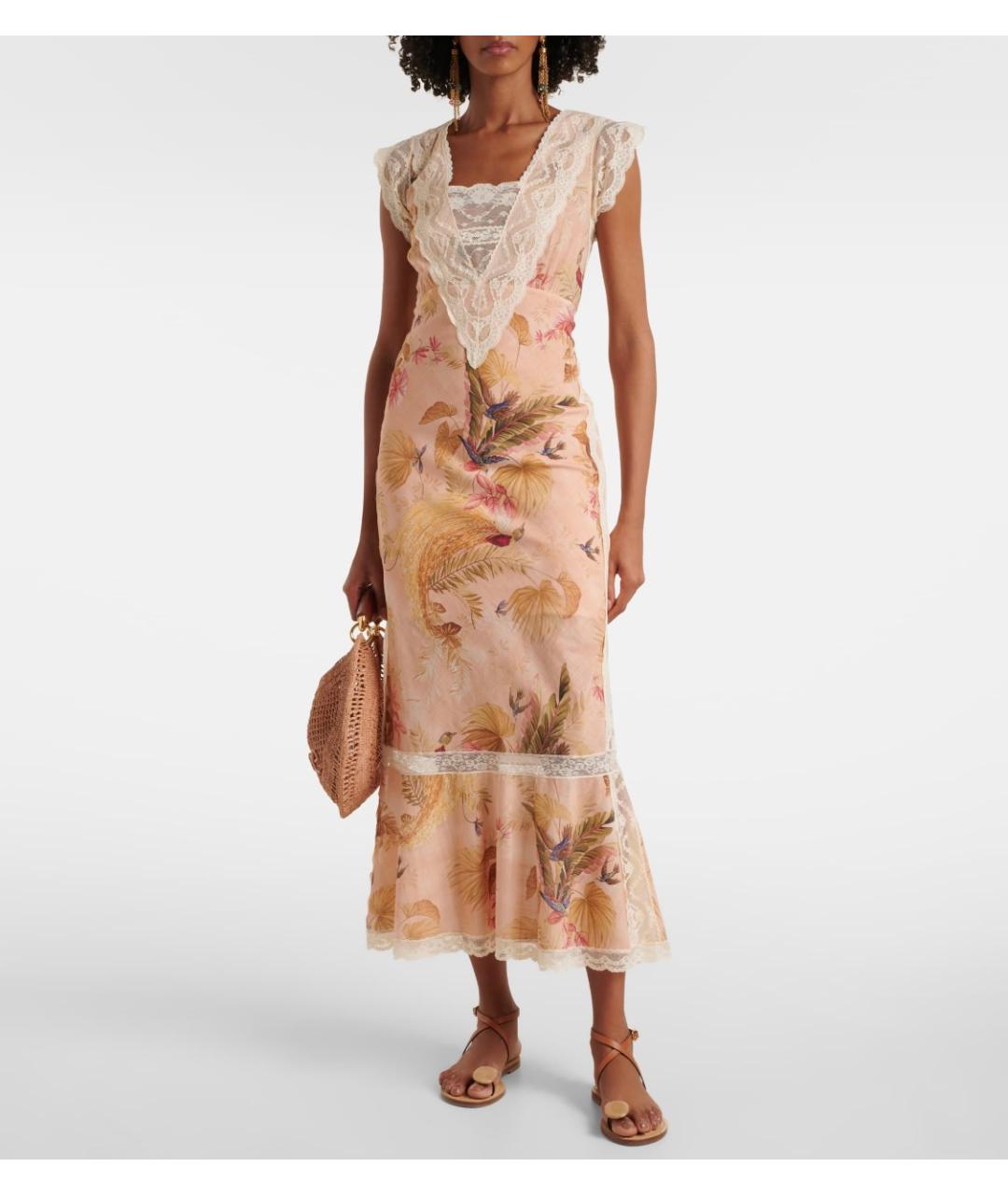 ZIMMERMANN Розовое хлопковое коктейльное платье, фото 2