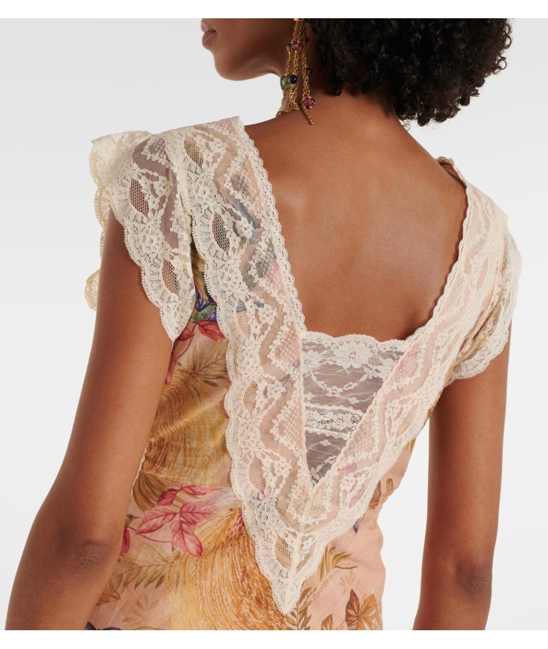 ZIMMERMANN Розовое хлопковое коктейльное платье, фото 5