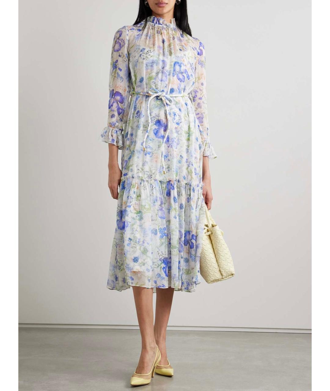 ZIMMERMANN Голубое вискозное коктейльное платье, фото 4