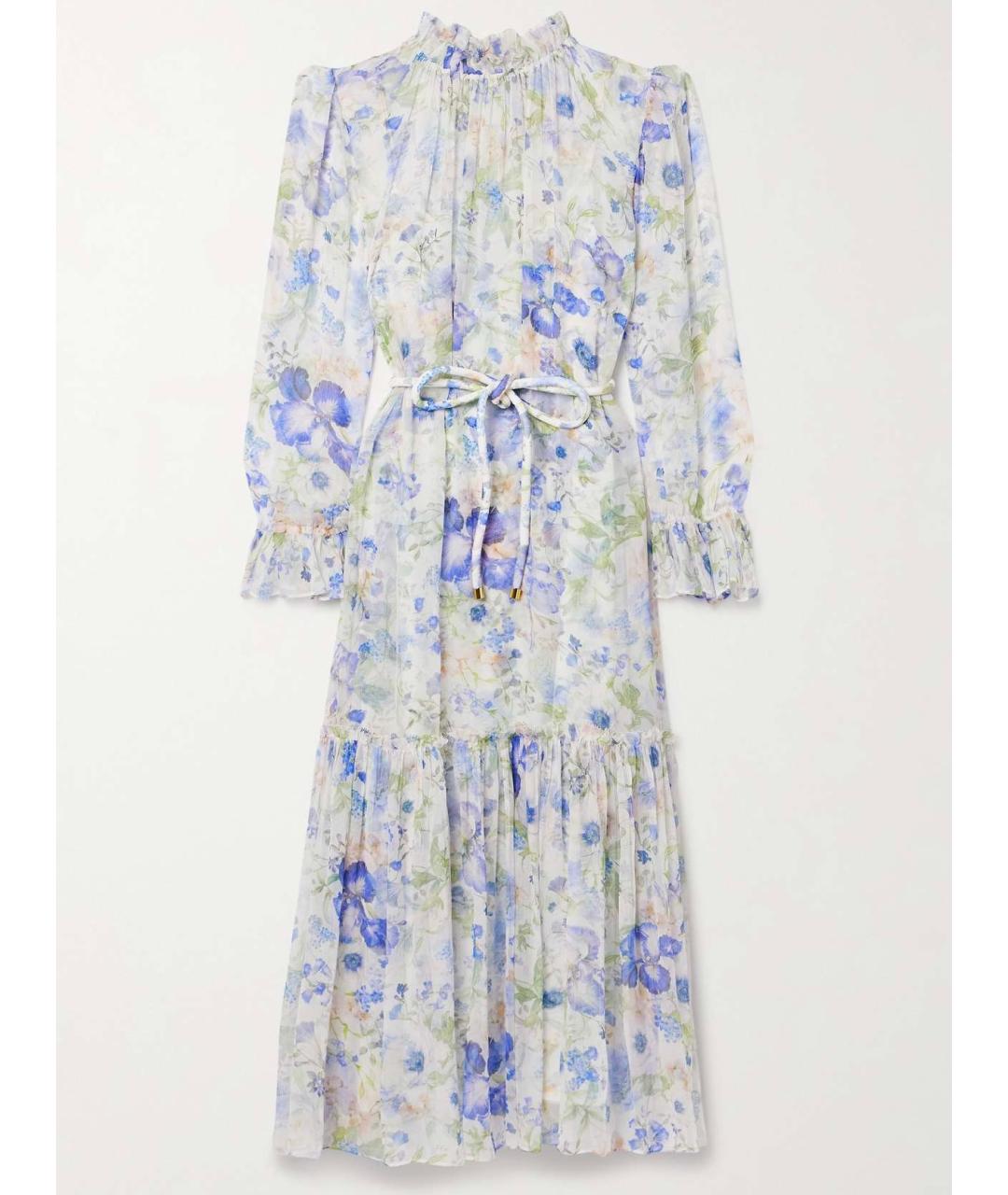 ZIMMERMANN Голубое вискозное коктейльное платье, фото 6