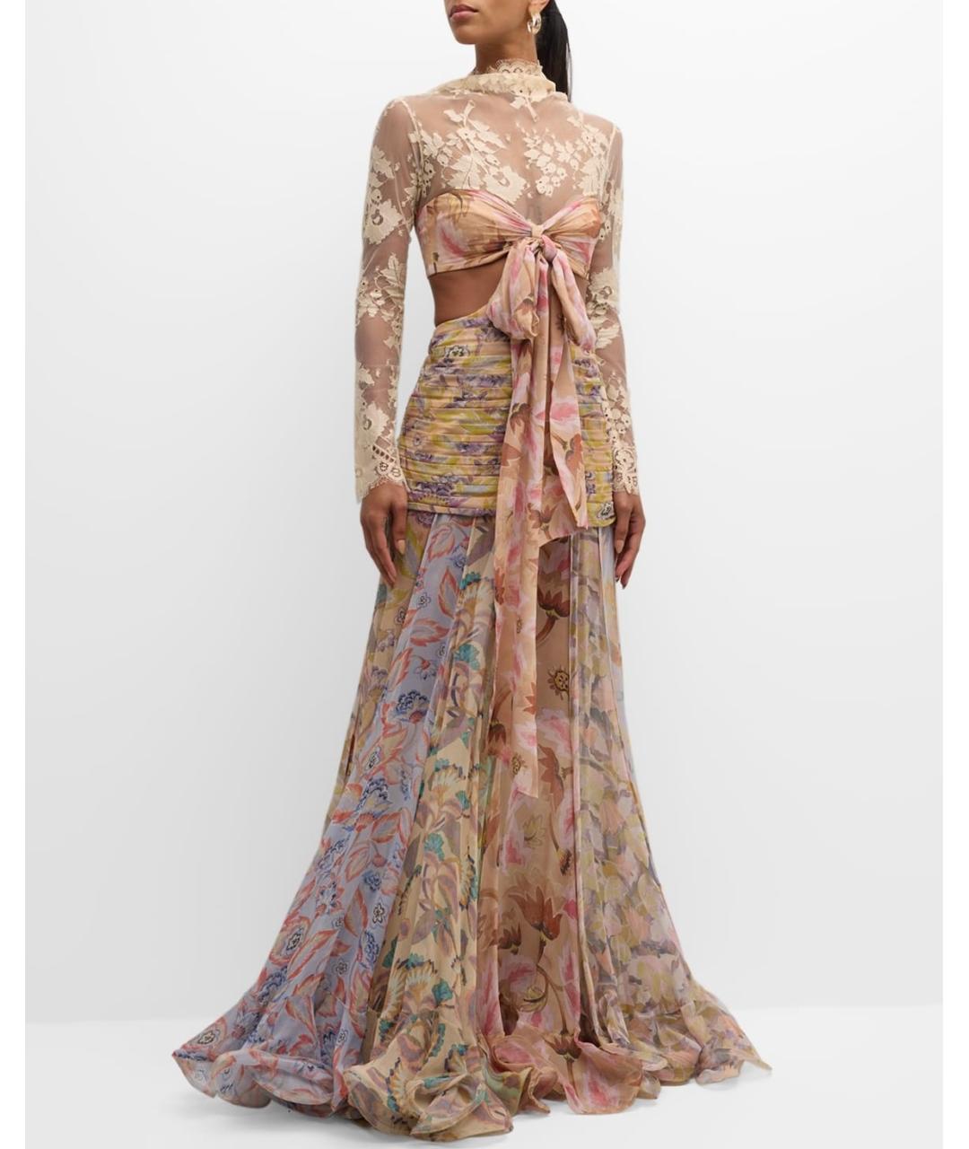 ZIMMERMANN Бежевое шелковое вечернее платье, фото 7