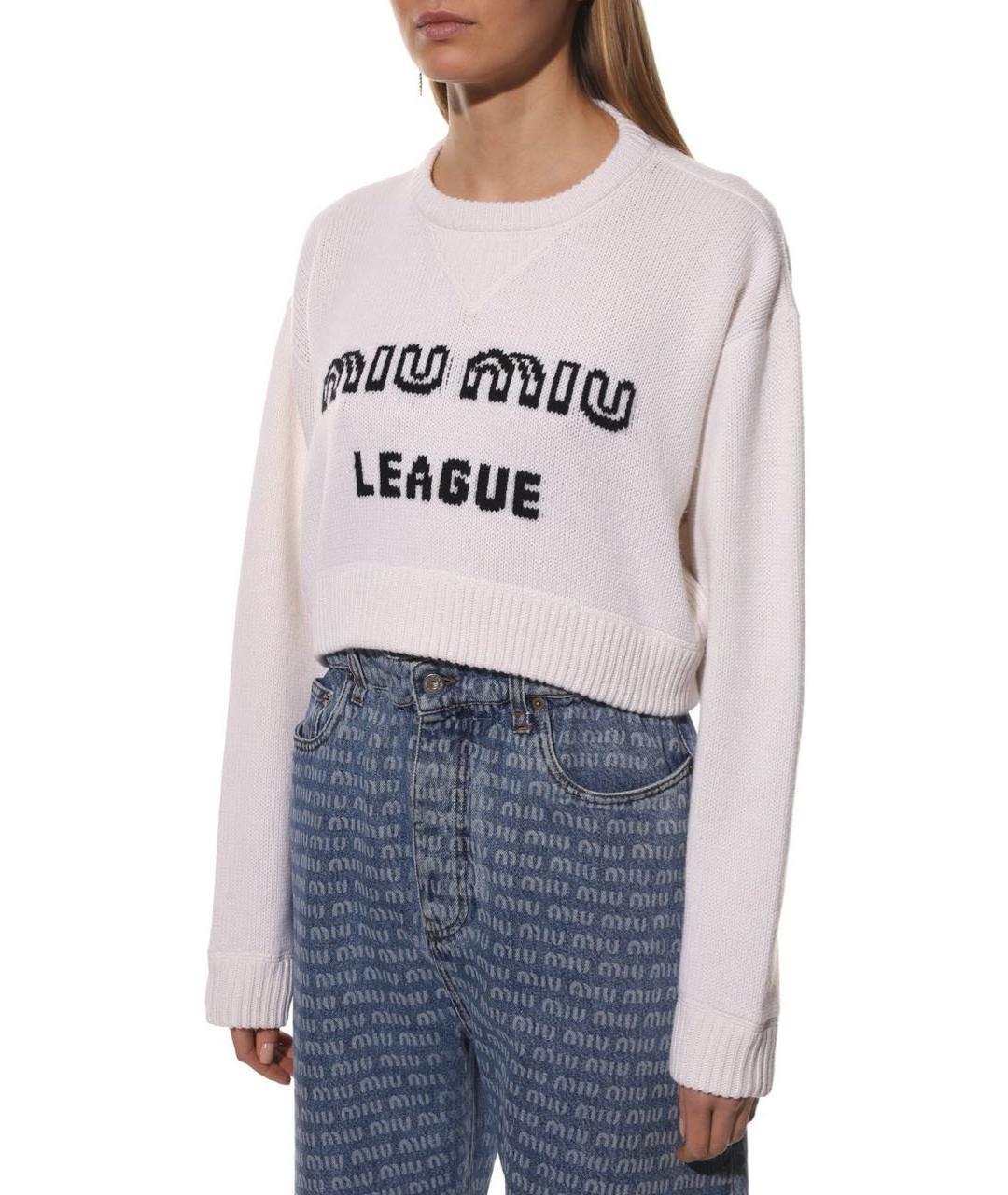 MIU MIU Белый кашемировый джемпер / свитер, фото 4