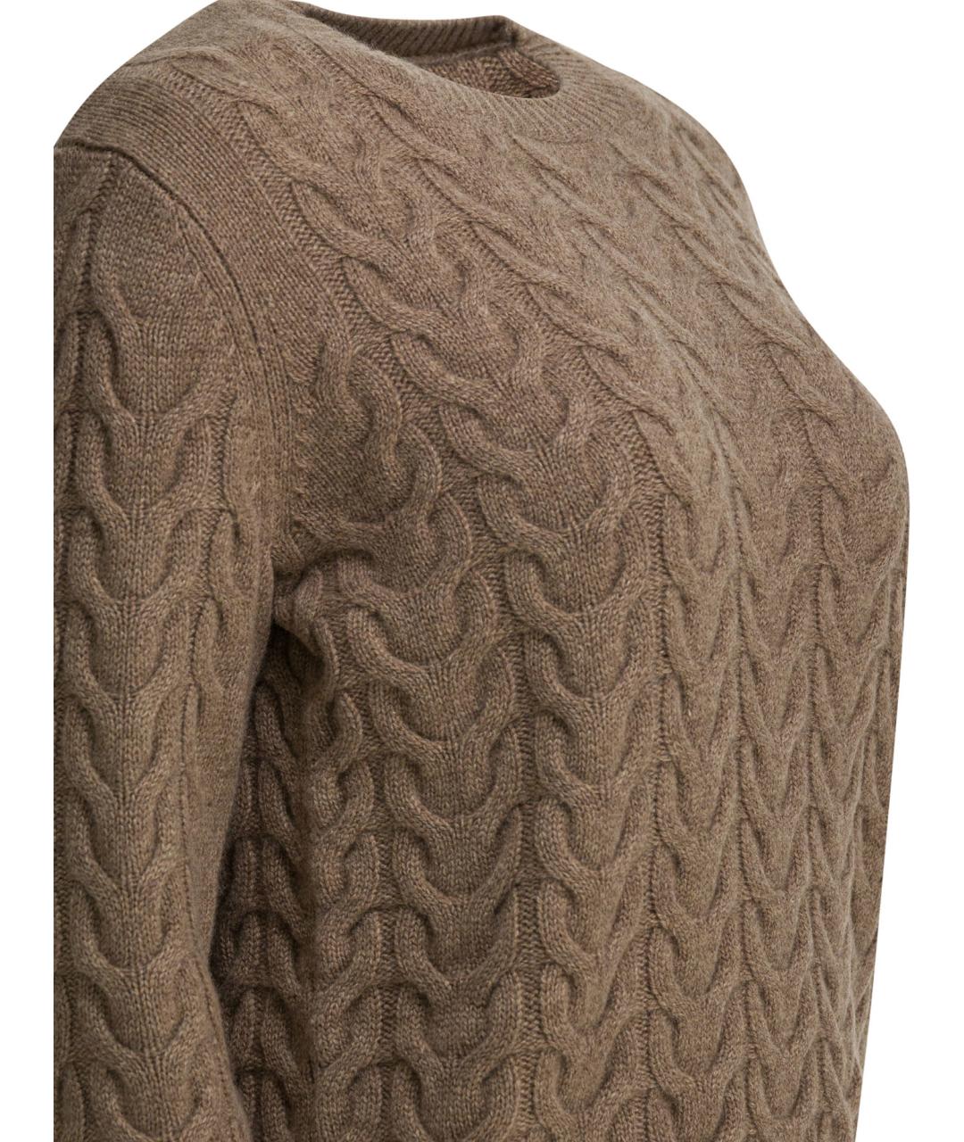 MAX MARA Коричневый кашемировый джемпер / свитер, фото 4