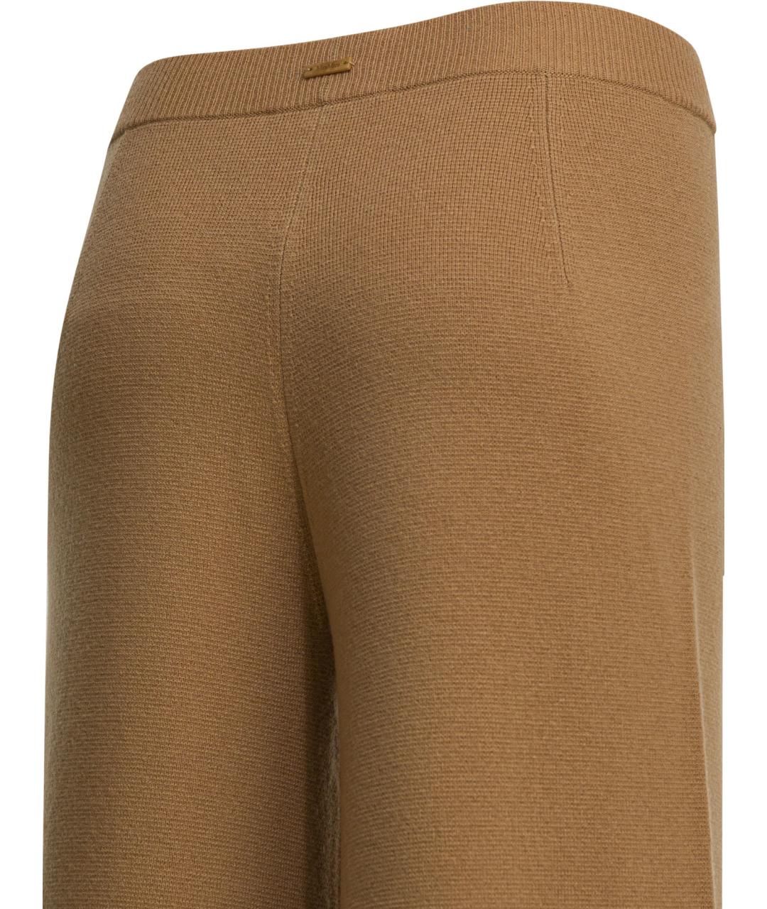 MAX MARA Коричневые шерстяные прямые брюки, фото 3