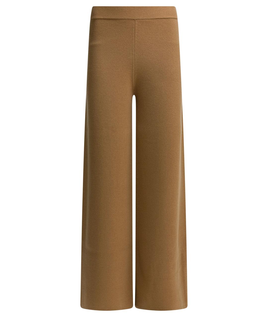 MAX MARA Коричневые шерстяные прямые брюки, фото 1